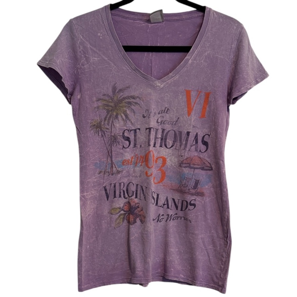 🌻 EMI Purple Tie Dye St. Thomas Virgin Islands Tee